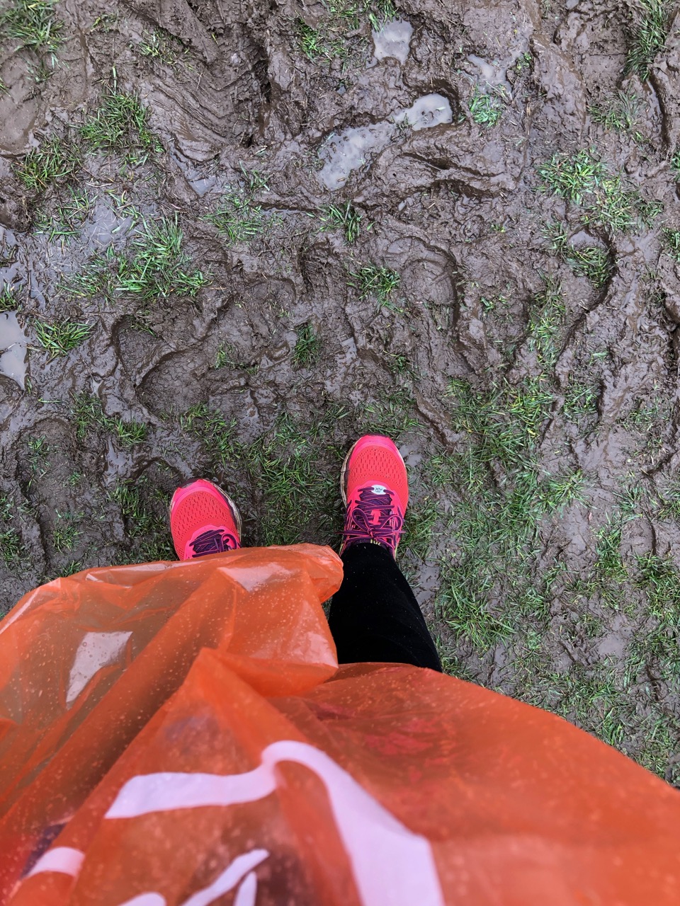 Muddy ground, and soon-no-longer-clean shoes