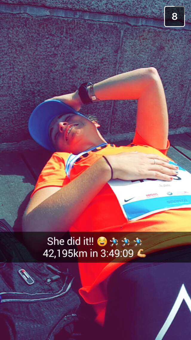 Collapsed at the end of the Copenhagen marathon
